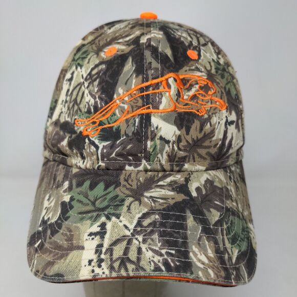 Otto Men's Strapback Hat Green Camo OSFM Panther Premium Embroidered Logo - Picture 3 of 12